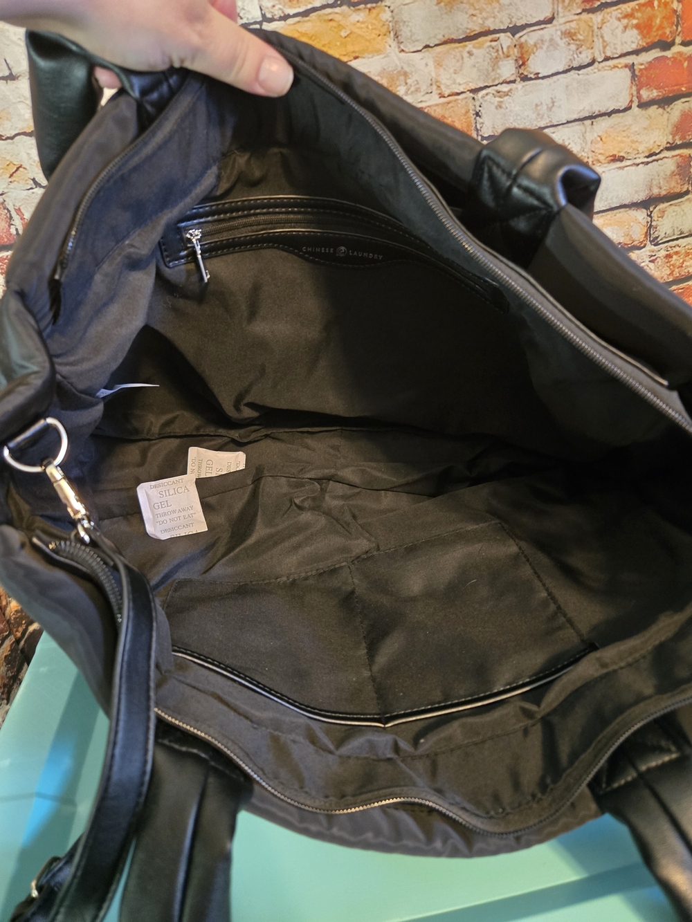 Chinese Laundry Black and Gray Puffer Tote - Picture 8 of 8